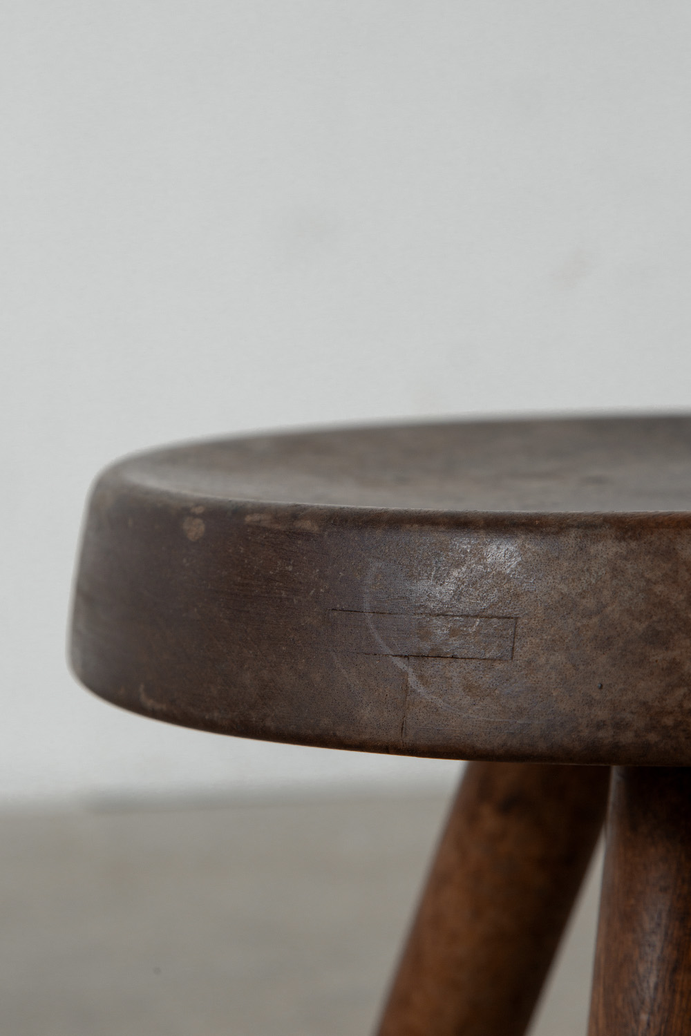 Berger Stool by Charlotte Perriand in Mahogany