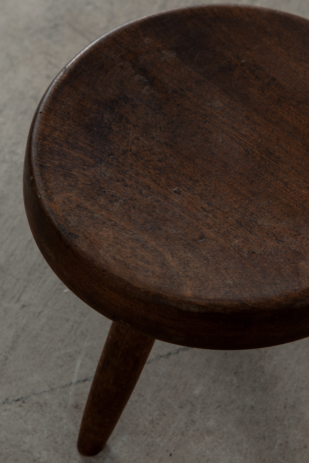 Berger Stool by Charlotte Perriand in Mahogany