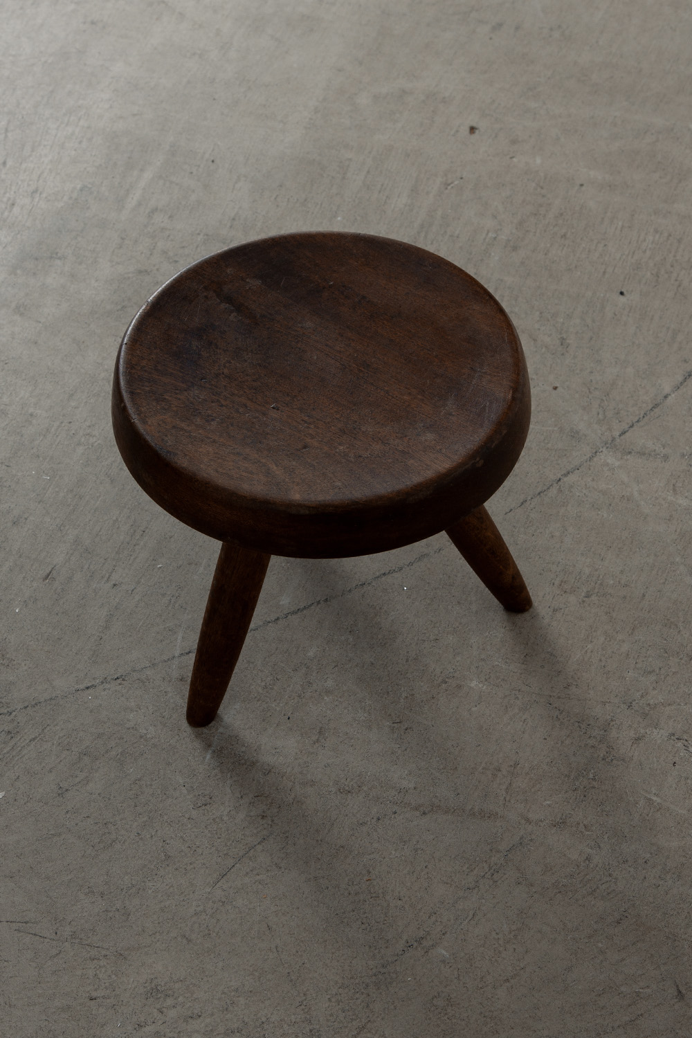 Berger Stool by Charlotte Perriand in Mahogany