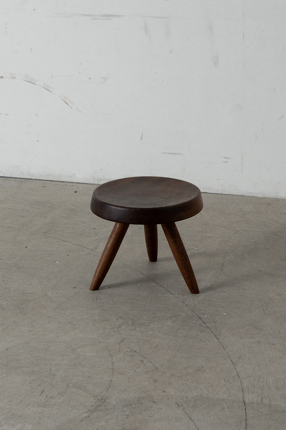 Berger Stool by Charlotte Perriand in Mahogany