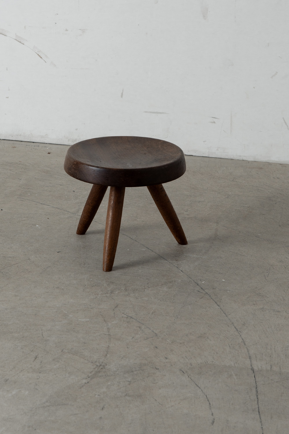 Berger Stool by Charlotte Perriand in Mahogany