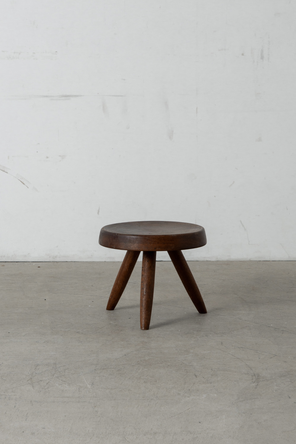Berger Stool by Charlotte Perriand in Mahogany
