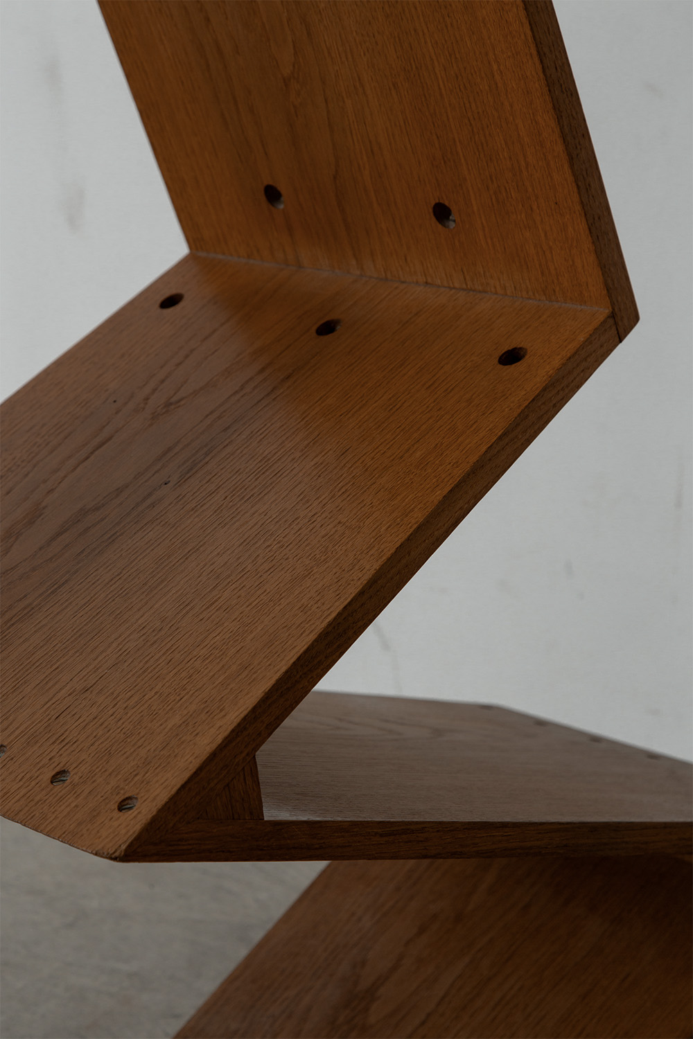 Zig Zag Chair by Gerrit Thomas Rietveld for METS & CO Edition in Wood and Brass