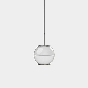 Doppio Vetro Suspension by Ignazio Gardella for TATO in Brass and Glass Silver