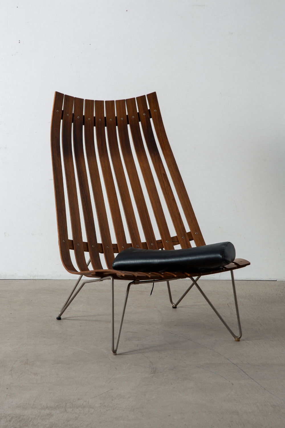 ‘Scandia’ Lounge Chair by Hans Brattrud for Hovik Mobler in Teak , Leather and Steel