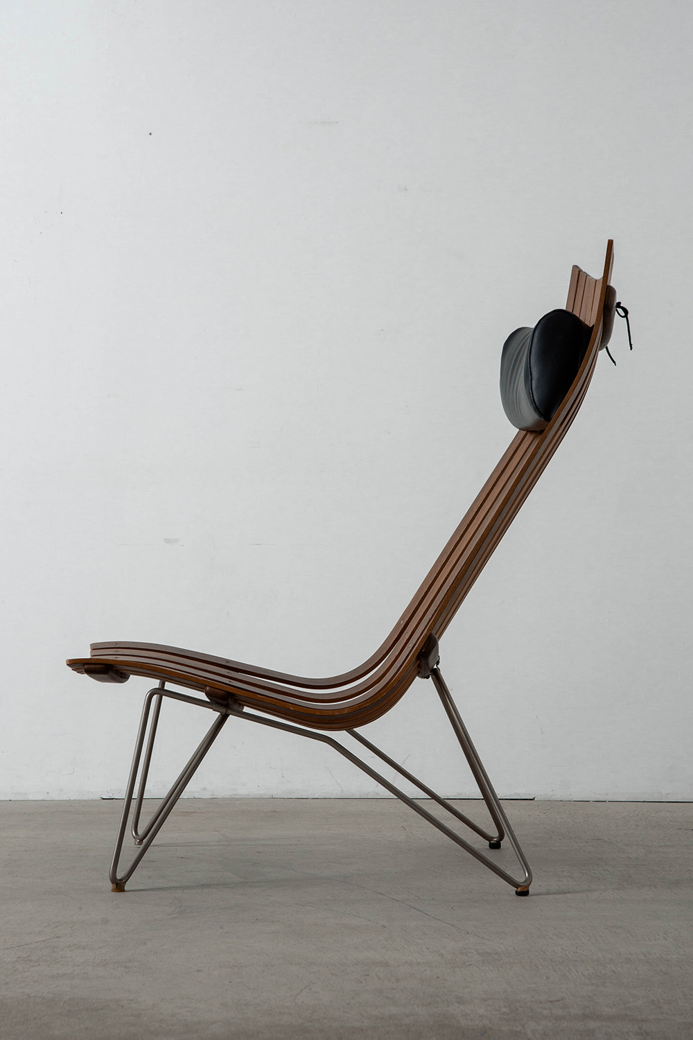 ‘Scandia’ Lounge Chair by Hans Brattrud for Hovik Mobler in Teak , Leather and Steel