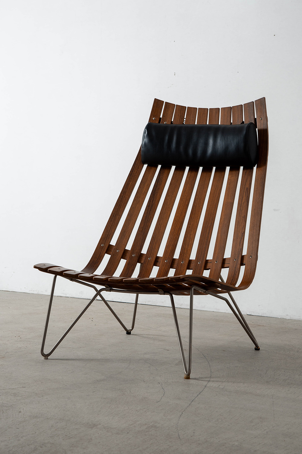 ‘Scandia’ Lounge Chair by Hans Brattrud for Hovik Mobler in Teak , Leather and Steel