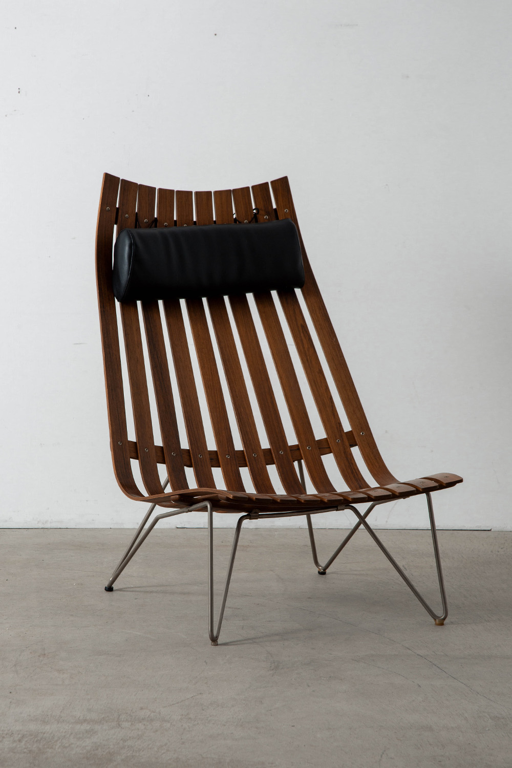 ‘Scandia’ Lounge Chair by Hans Brattrud for Hovik Mobler in Teak , Leather and Steel