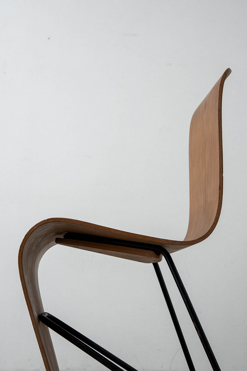 ‘Bellevue’ Chair by André Bloc for M.A.I in Wood and Steel