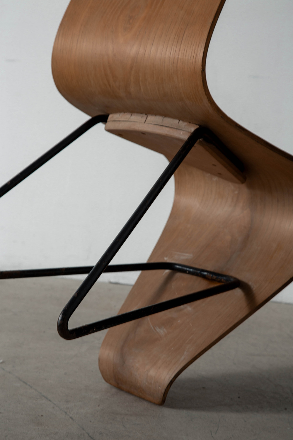 ‘Bellevue’ Chair by André Bloc for M.A.I in Wood and Steel
