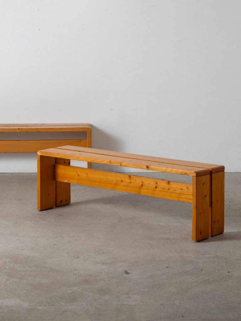Bench by Charlotte Perriand for Les Arcs in Pine