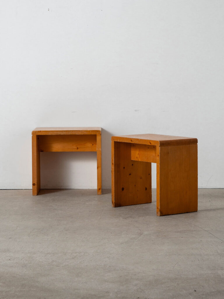 Stool by Charlotte Perriand for Les Arcs in Pine
