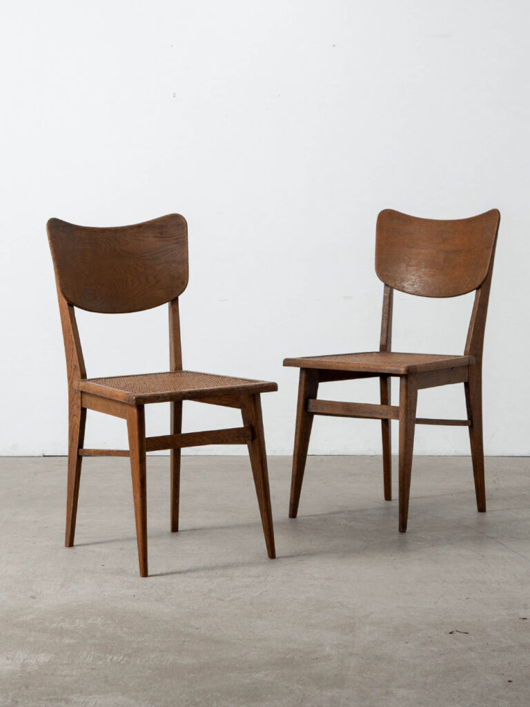 Dining Chair in Oak and Rattan