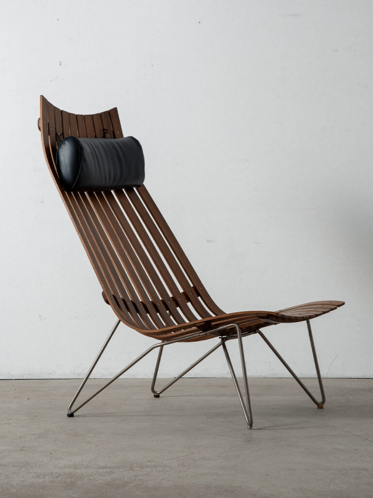 ‘Scandia’ Lounge Chair by Hans Brattrud for Hovik Mobler in Teak , Leather and Steel