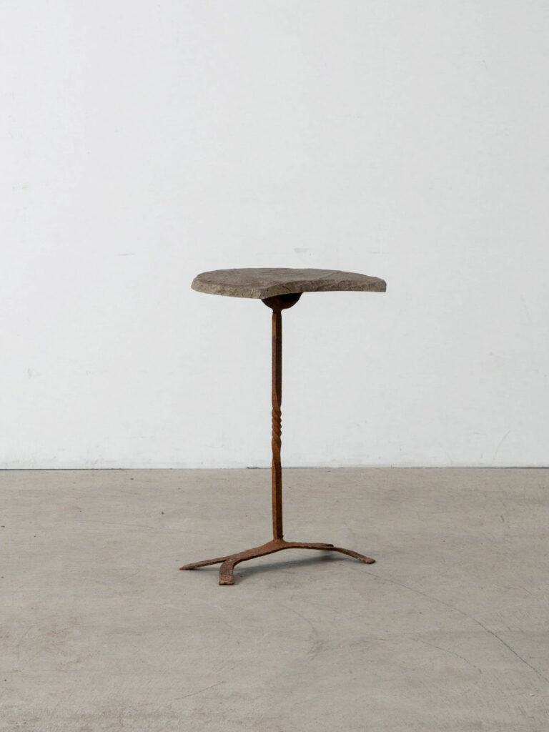Side Table in Stone and Iron