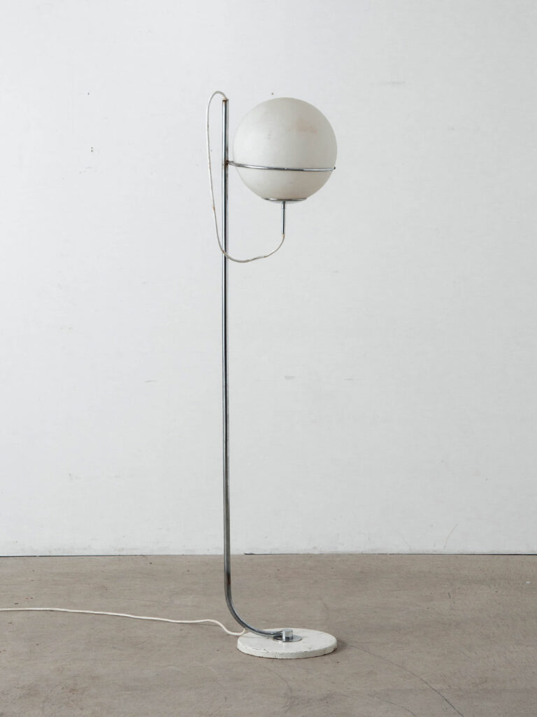 Floor Lamp in Glass , Chrome and Marble