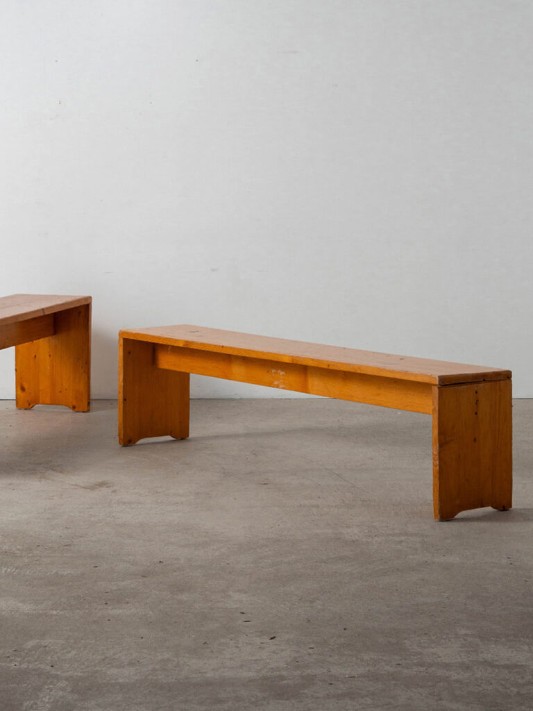 Bench by Charlotte Perriand for Les Arcs in Pine