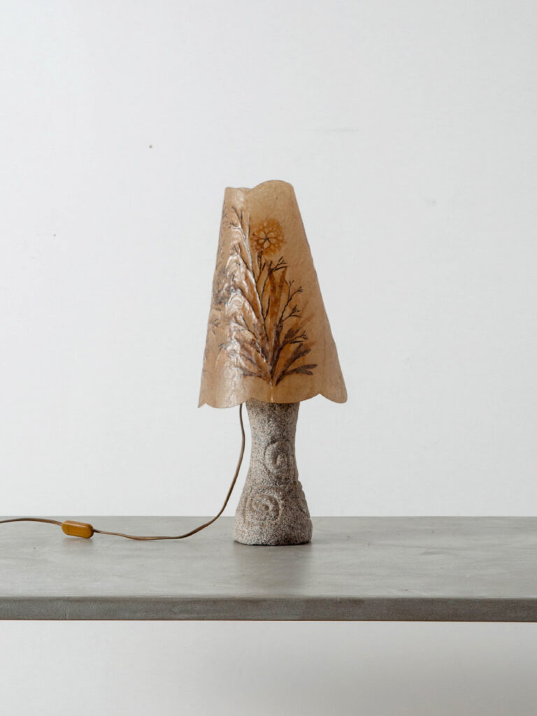 Table Lamp in Stone and Parchment
