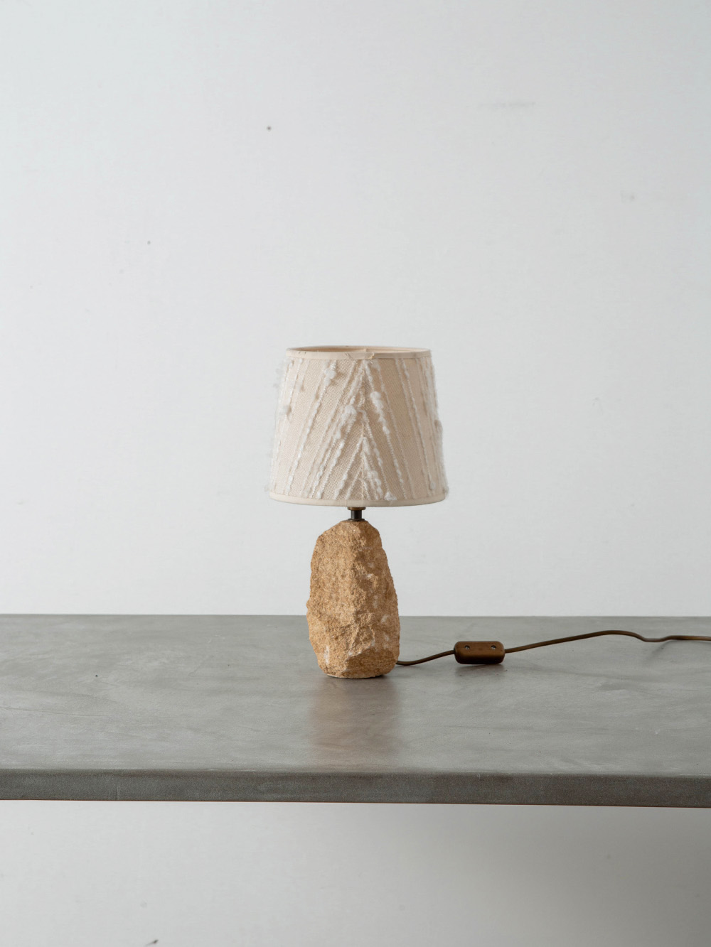 Table Lamp in Stone and Fabric