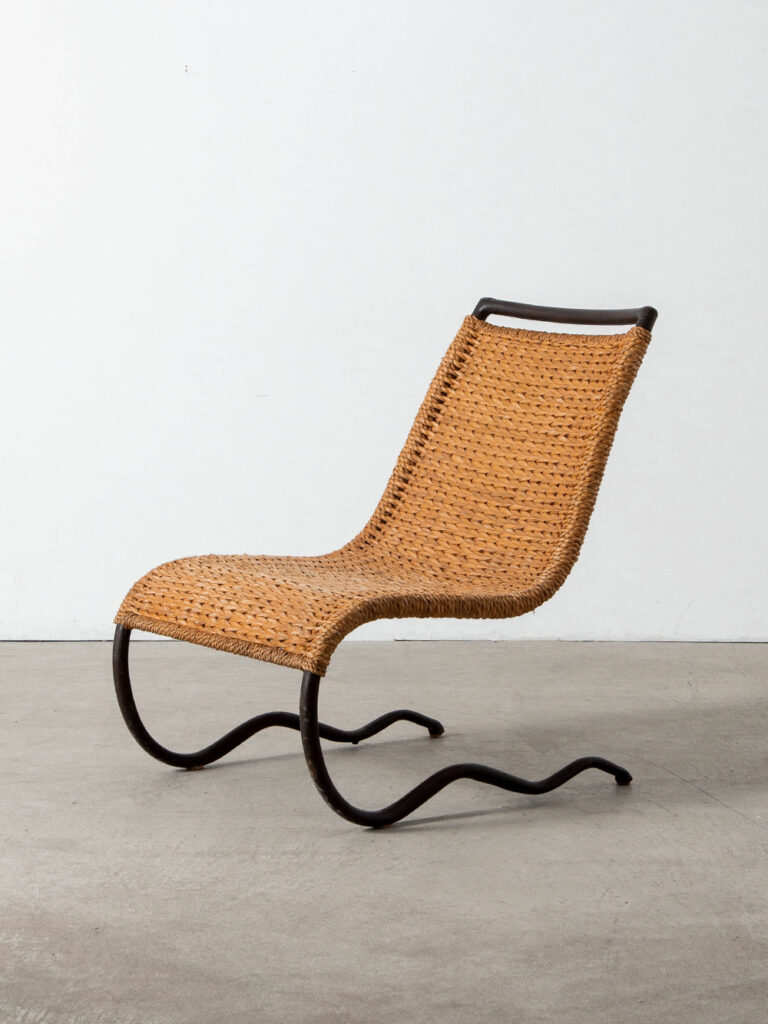 Lounge Chair in Seagrass and Iron