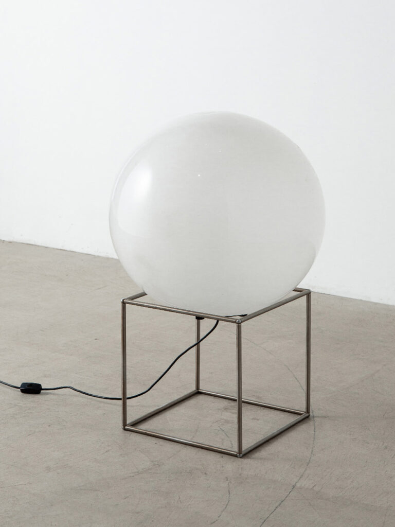 Floor Lamp by Elio Martinelli for Martinelli Luce in Glass and Chrome