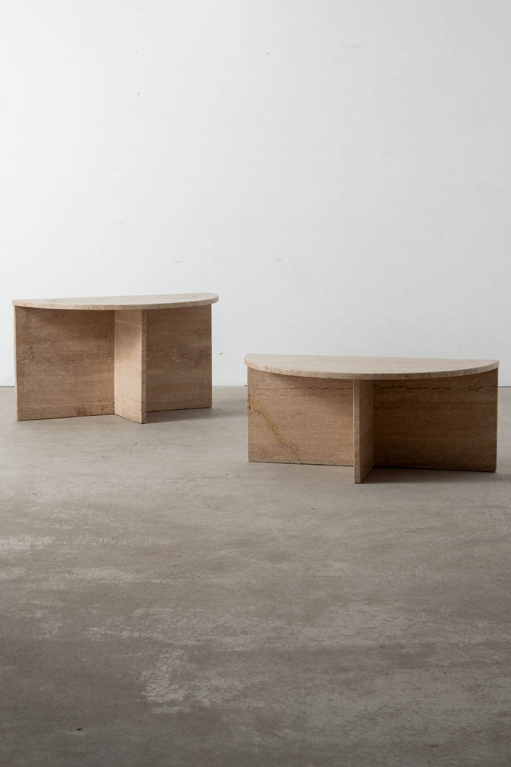 Pair Coffee Table in Travertine