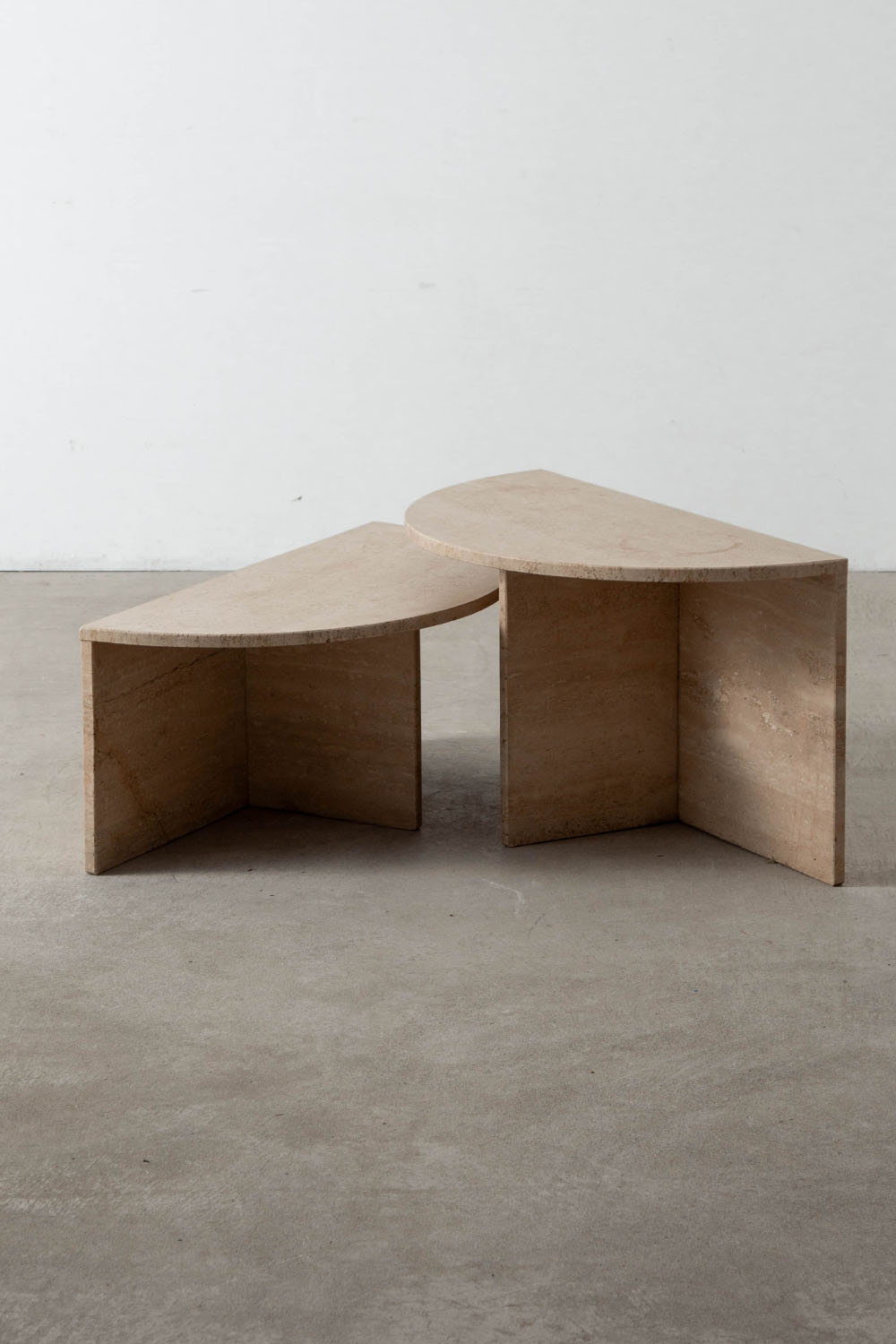 Pair Coffee Table in Travertine