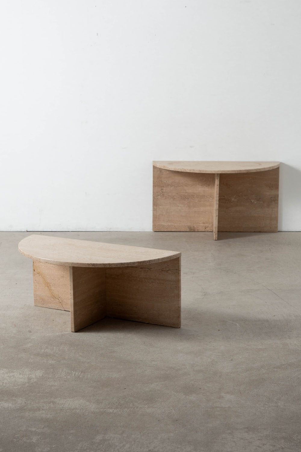 Pair Coffee Table in Travertine