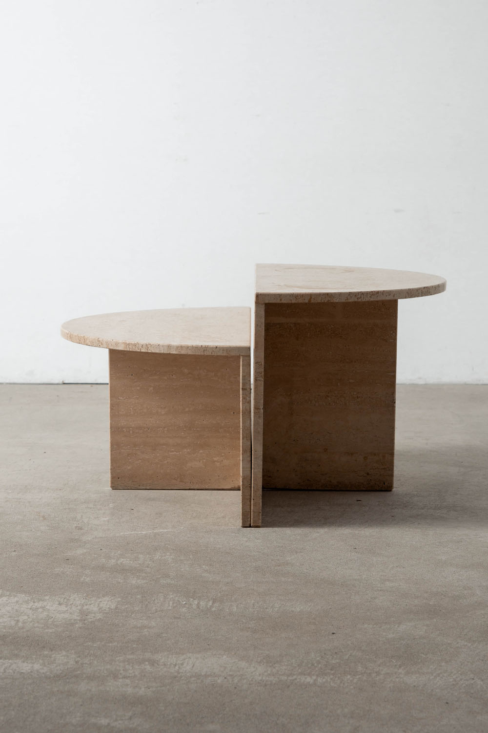 Pair Coffee Table in Travertine