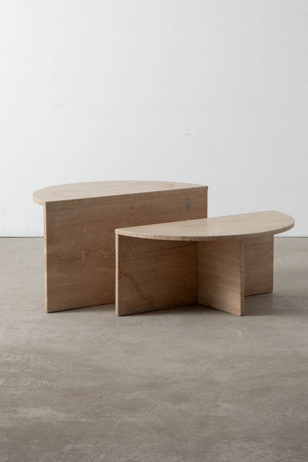 Pair Coffee Table in Travertine