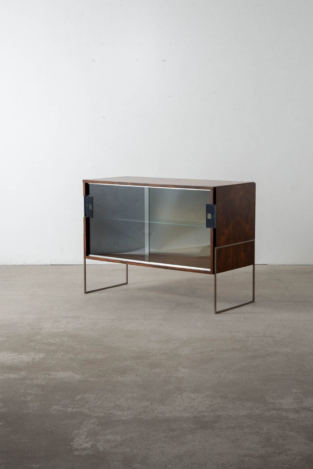 Sideboard in Wood , Glass and Metal