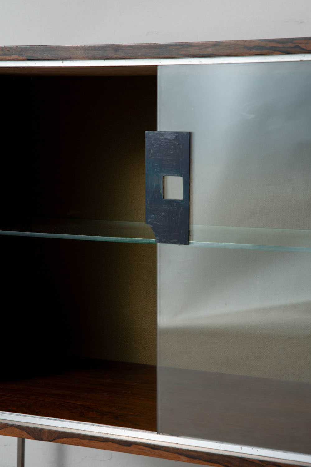 Sideboard in Wood , Glass and Metal