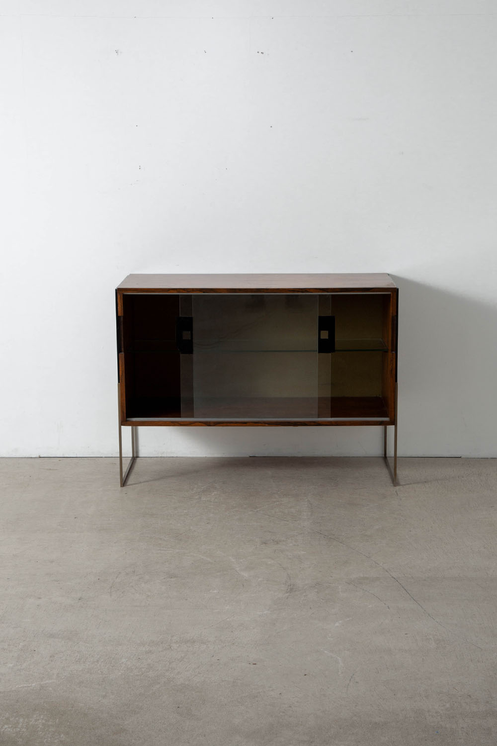 Sideboard in Wood , Glass and Metal