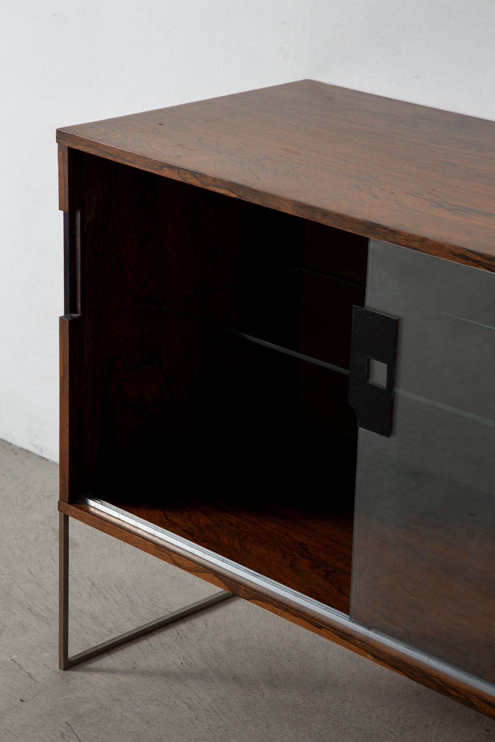 Sideboard in Wood , Glass and Metal