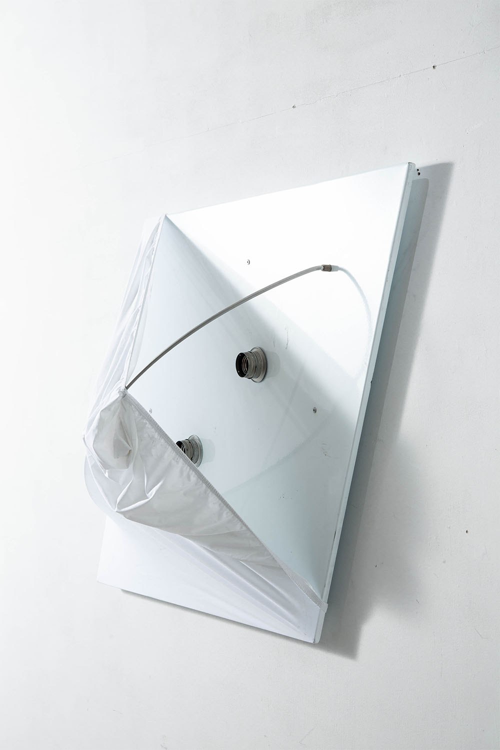 ‘Saori’ Wall Lamp by Kazuhide Takahama for Sirrah in Plastic and Polyesterin Metal and Fabric