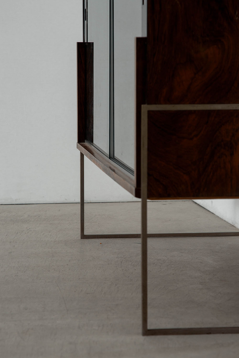Sideboard in Wood , Glass and Metal