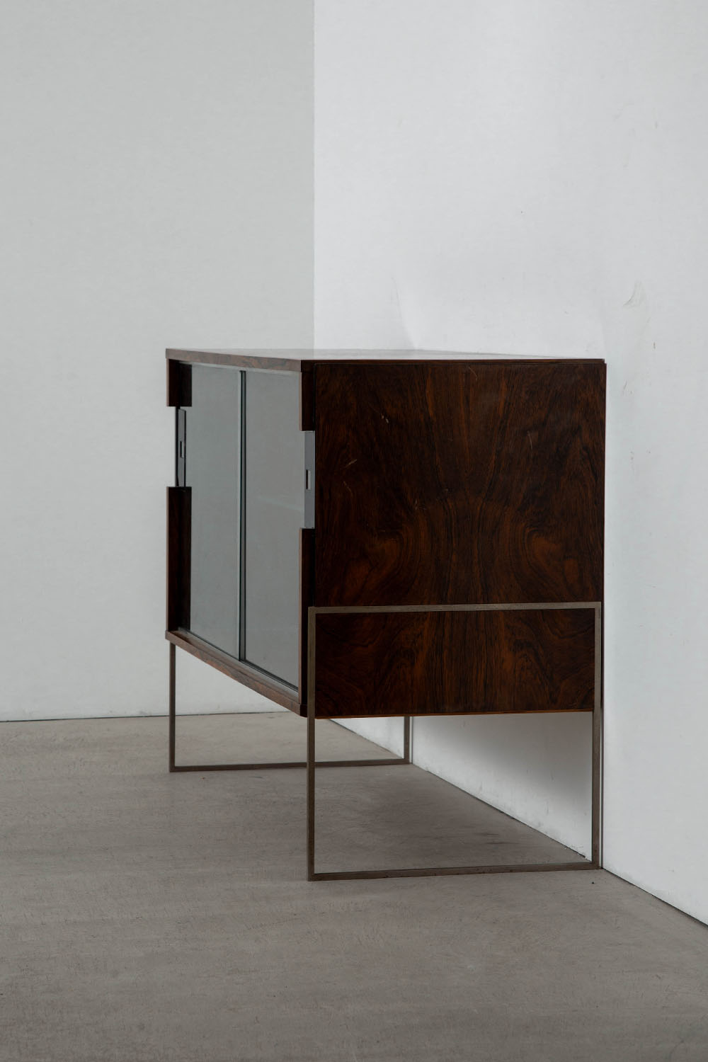 Sideboard in Wood , Glass and Metal