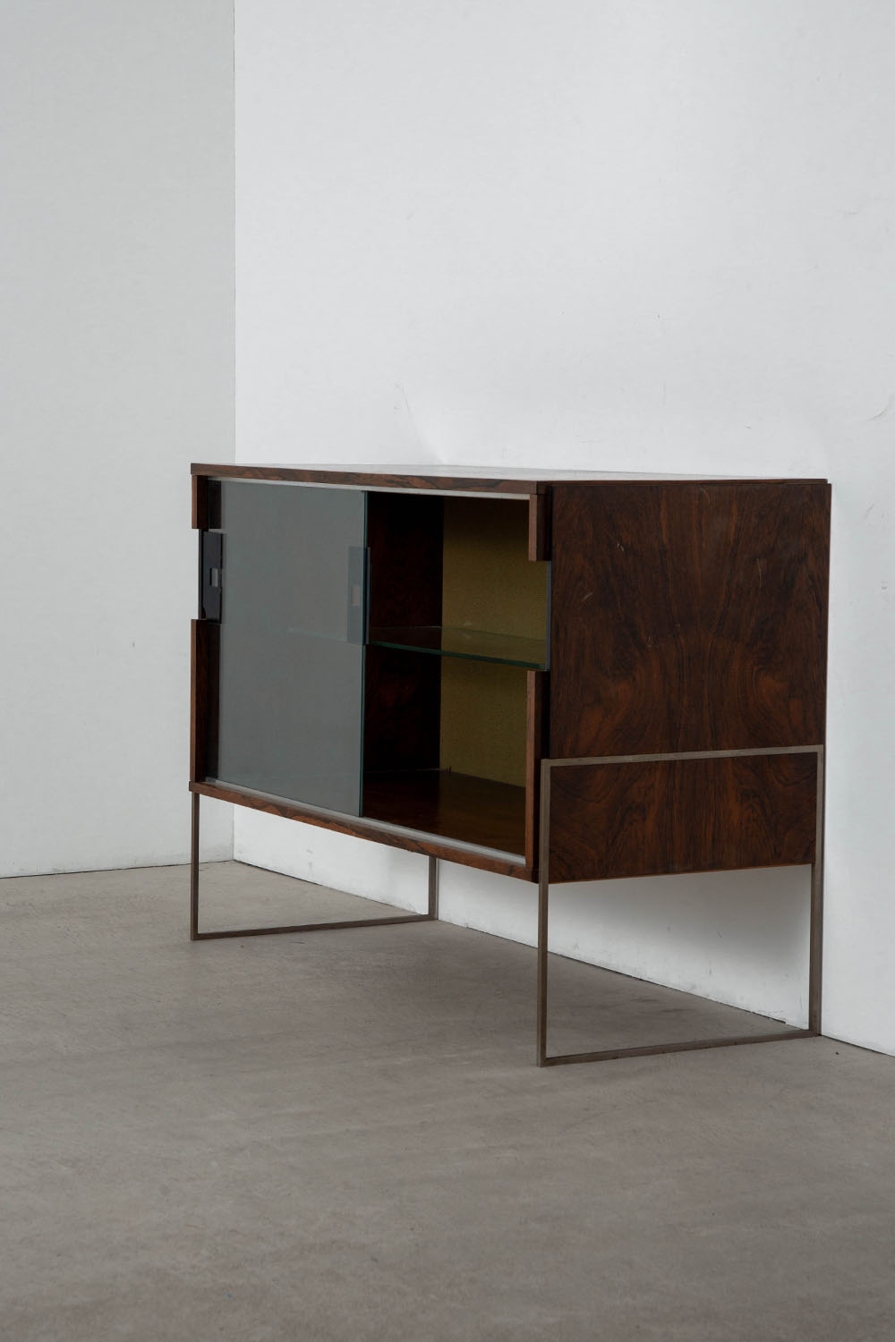 Sideboard in Wood , Glass and Metal