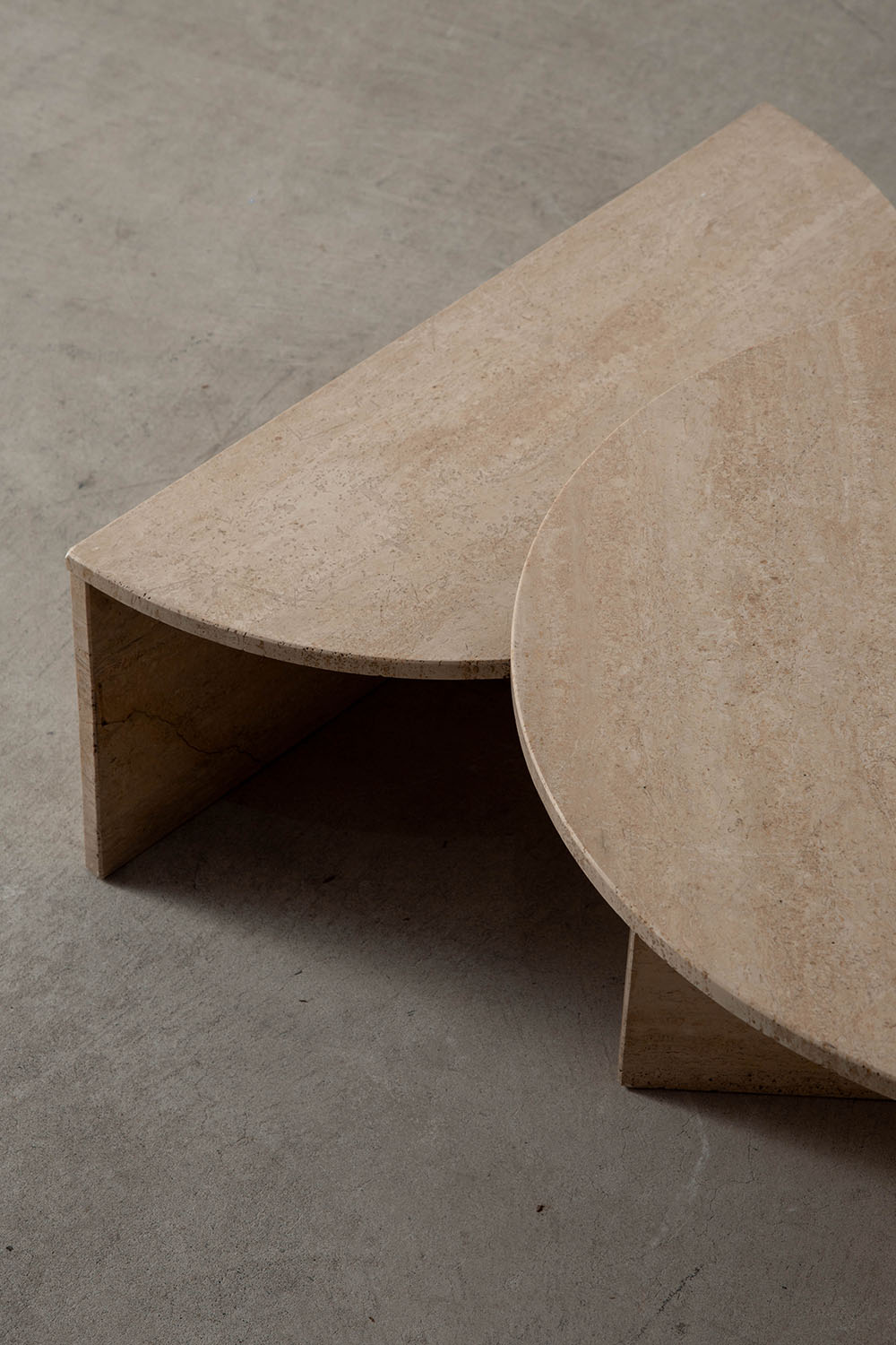 Pair Coffee Table in Travertine