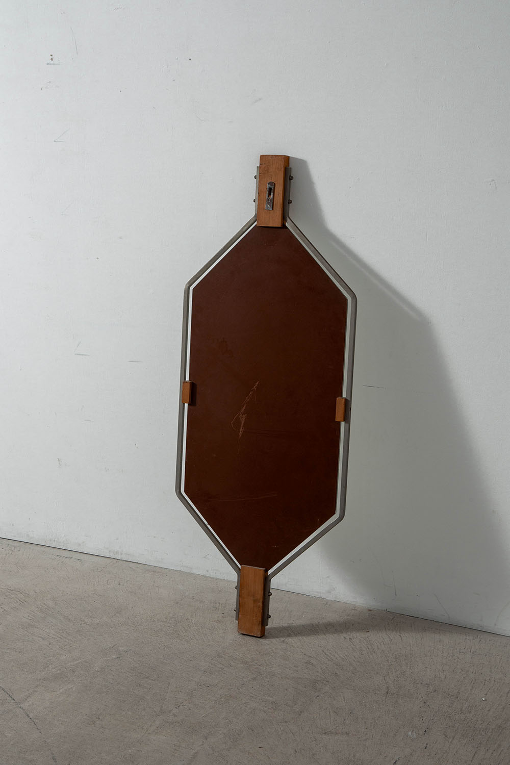 Wall Mirror in Glass , Wood and Steel