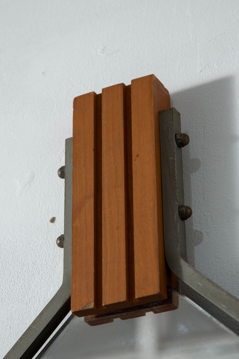 Wall Mirror in Glass , Wood and Steel