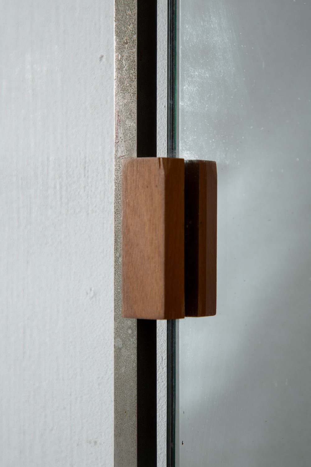 Wall Mirror in Glass , Wood and Steel