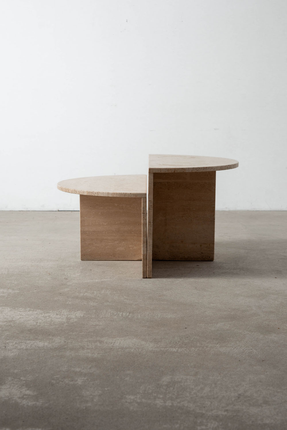 Pair Coffee Table in Travertine
