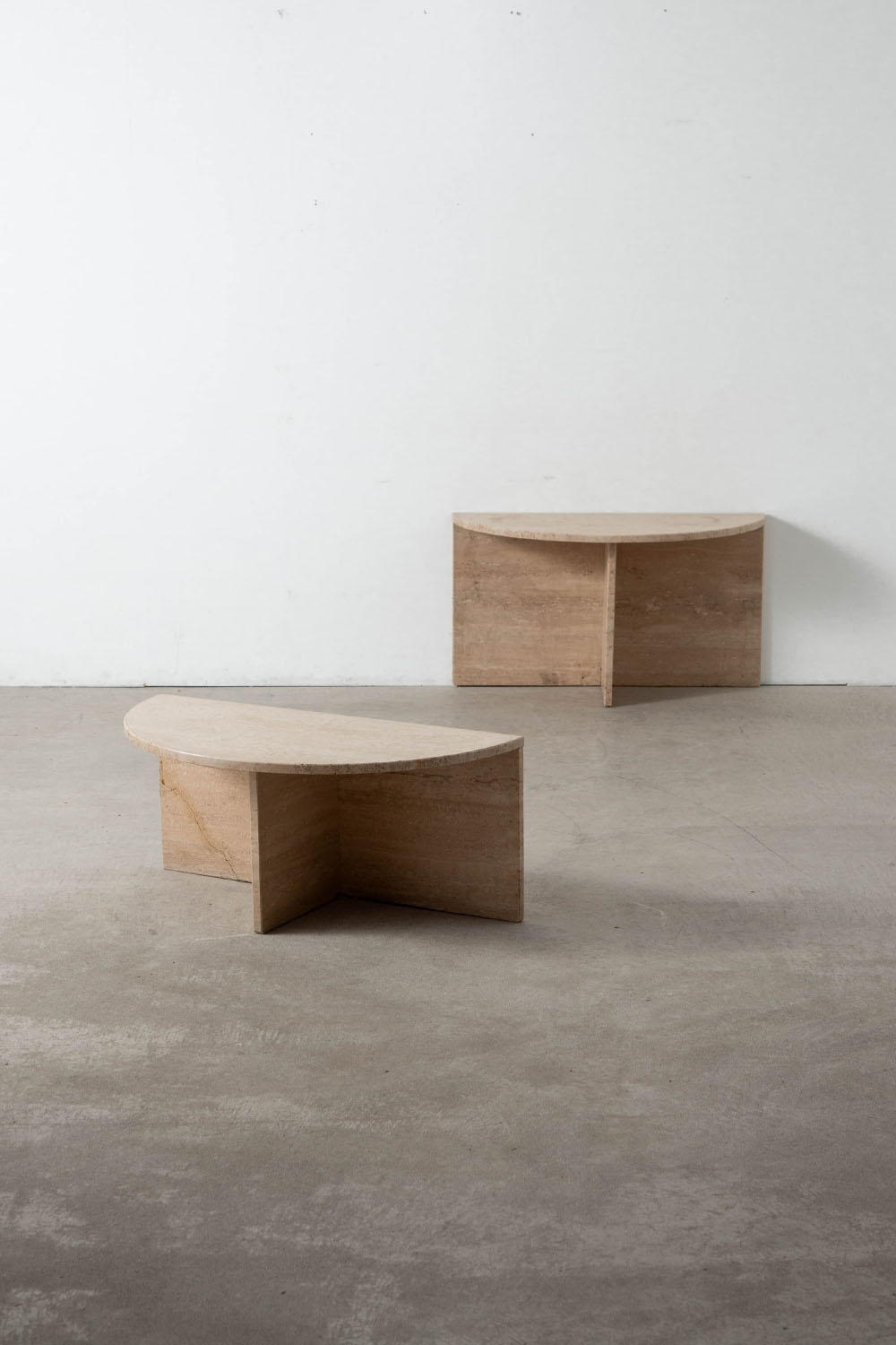 Pair Coffee Table in Travertine