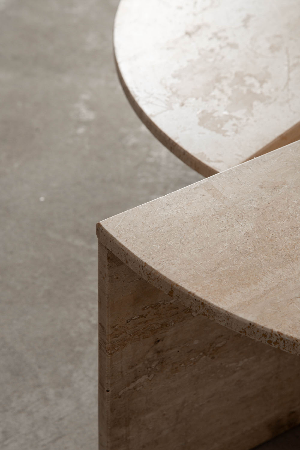 Pair Coffee Table in Travertine