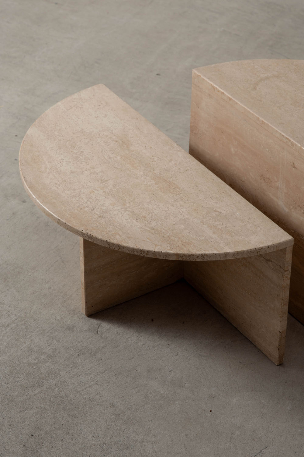 Pair Coffee Table in Travertine