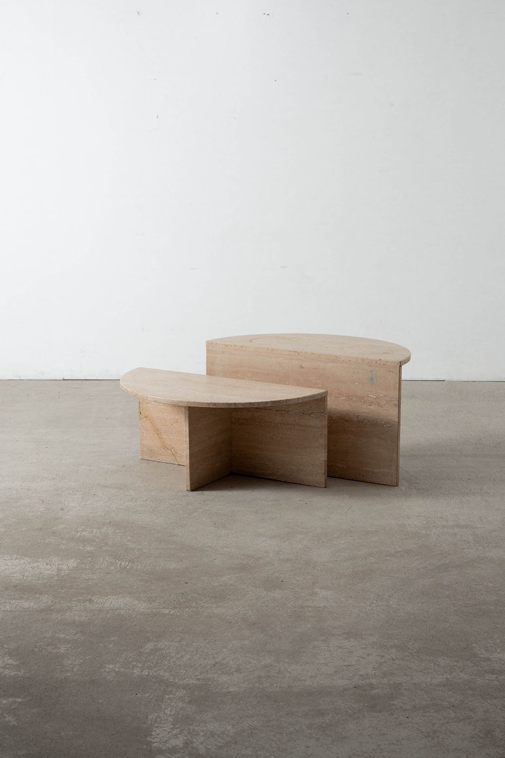 Pair Coffee Table in Travertine