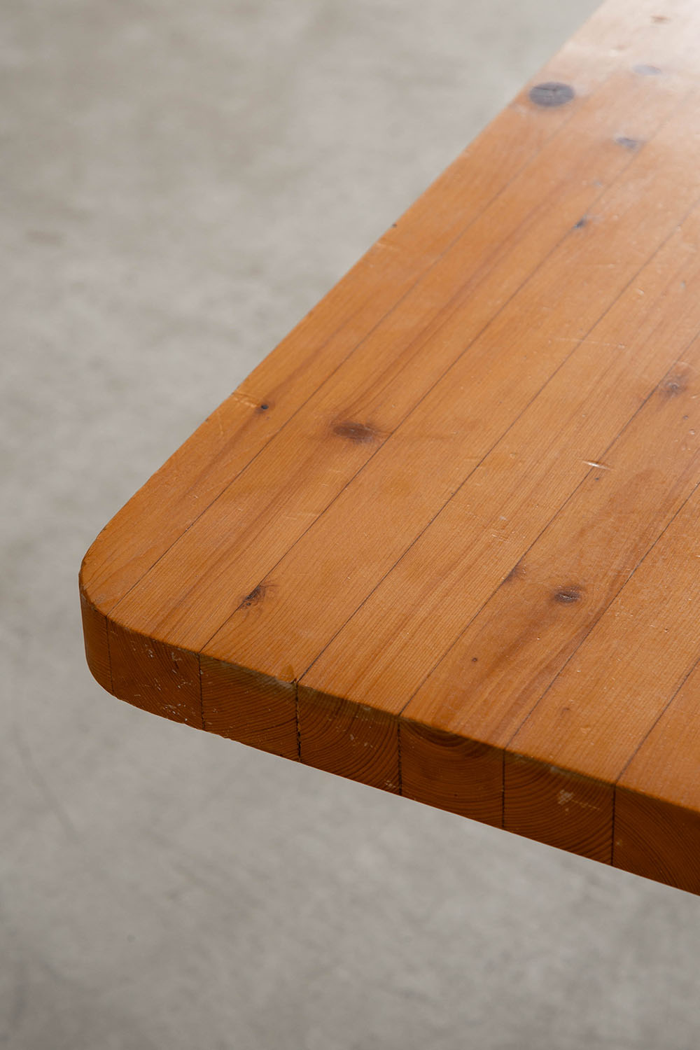 Dining Table by Charlotte Perriand for Les Arcs in Pine and Steel