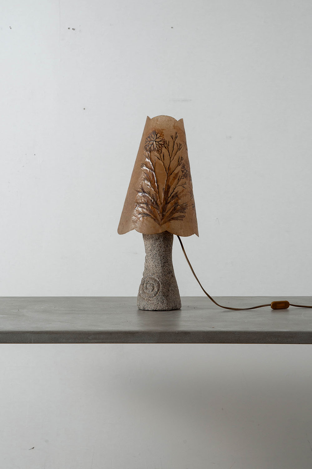 Table Lamp in Stone and Parchment