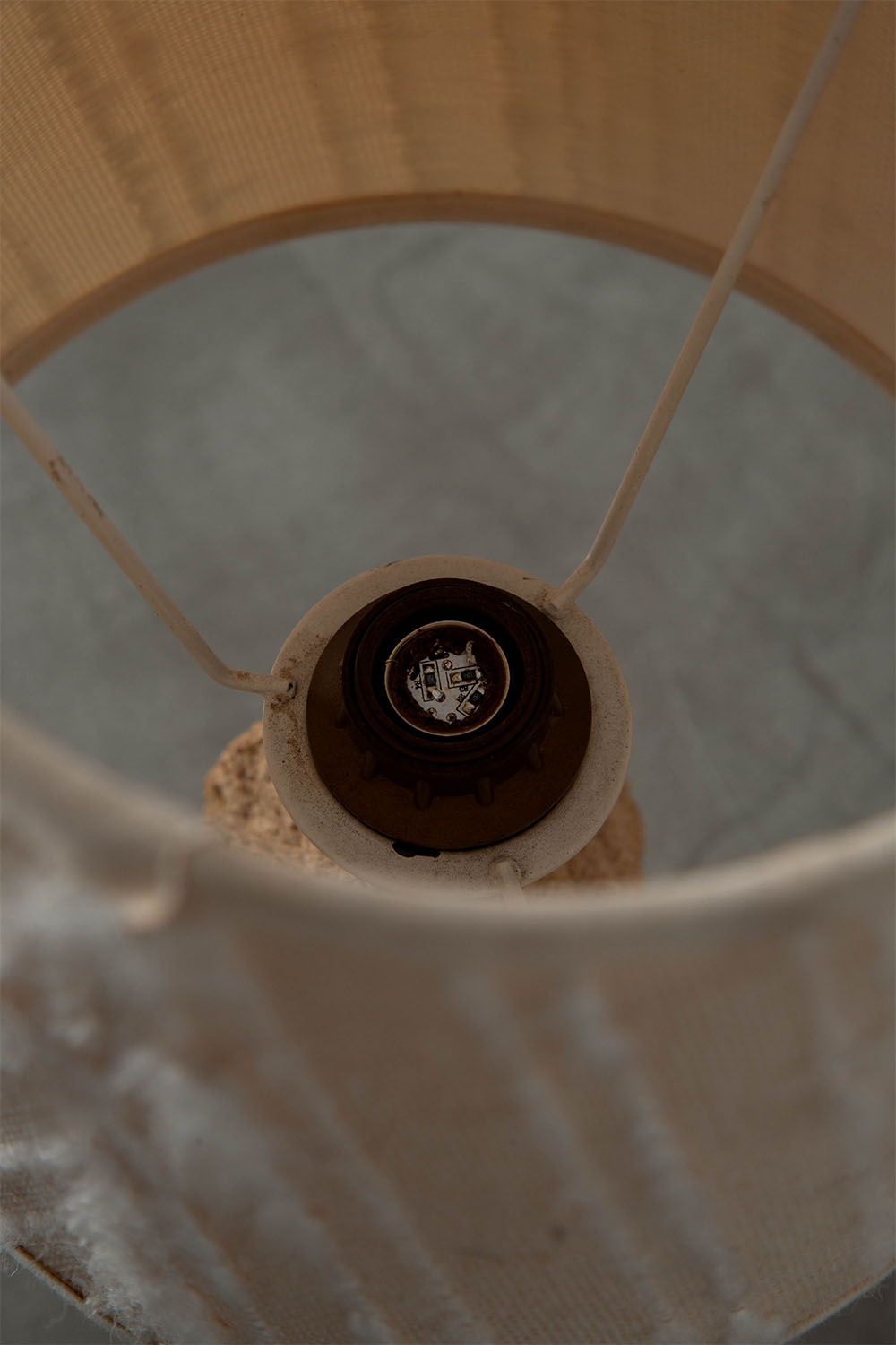 Table Lamp in Stone and Fabric